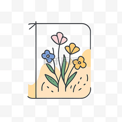 彩色花卉背景图片_一朵花的艺术插图 向量