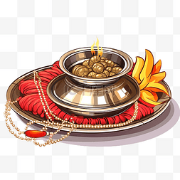 插图礼物 puja thali kalash