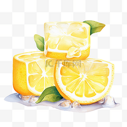 夏天的柠檬饮料图片_柠檬冰插画