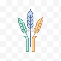 icon农作物图片_带绿色的小麦图标 向量