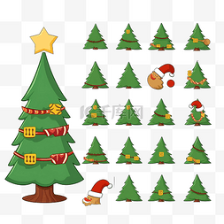 放物品的素材图片_匹配圣诞树的两半 教育儿童游戏