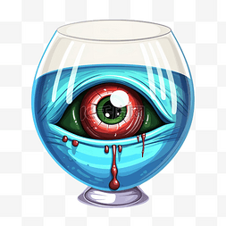 恐怖眼球图片_万圣节有毒玻璃与眼球卡通插图