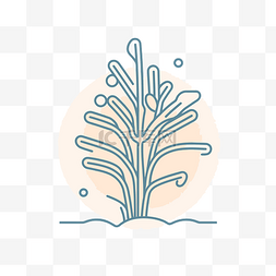 性冷淡植物图片_植物图标的线性树设计 向量