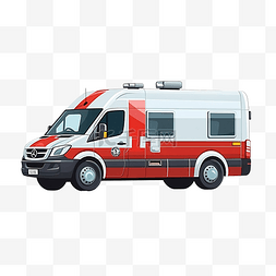 紧急救护车医疗车插画