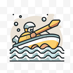 划皮艇的人桨板和划独木舟线 svg 