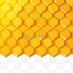 蜜蜂简单图片_简单的黄色大蜂窝插画