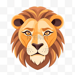狮子脸剪贴画图片_狮子脸剪贴画 狮子头显示在白色