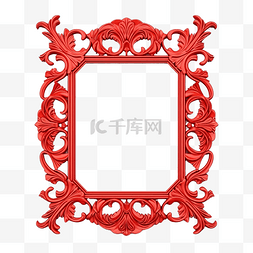 红色丝带相框图片_优雅的花卉装饰装饰红色相框