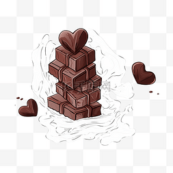 心形蛋糕图片图片_用丝带绑着的巧克力棒片的心形滴