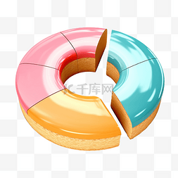 加载表图片_甜甜圈图 3d 插图