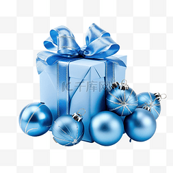 金色禮盒图片_圣诞礼物和节日白色的蓝色圣诞球