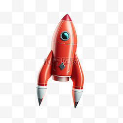 红色火箭素材图片_红色火箭飞向太空