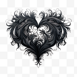 可爱黑色的心图片_一颗黑色的心的插图