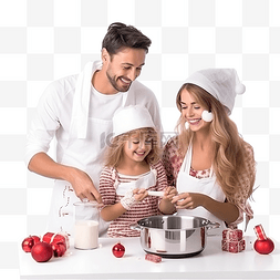 健康和快乐图片_幸福的家庭穿着圣诞睡衣和小女儿