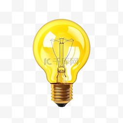 带球环的发光黄色灯泡现代几何创