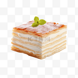 千层蛋糕图片_千层薄饼和奶油蛋糕作为甜点