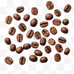 棕色咖啡豆背景图片_孤立的咖啡豆