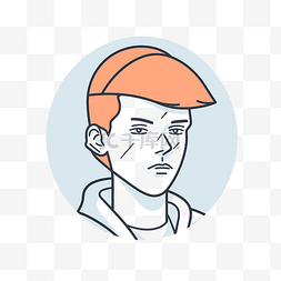 一个橙色头发的男人的卡通肖像 