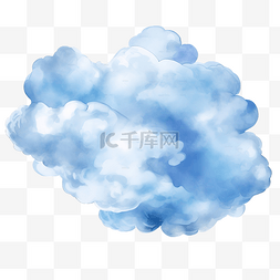 白色的水彩云图片_在透明背景上隔离的逼真水彩云