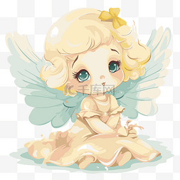 有翅膀的天使图片_天使剪贴画 小可爱的天使，有大