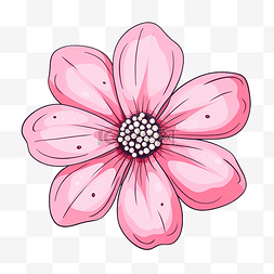 可愛的粉紅色花朵插畫