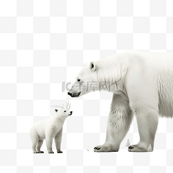圣诞节插图与北极熊和亲爱的白色