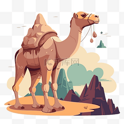 骆驼矢量图片_骆驼剪贴画骆驼矢量插画和平面风