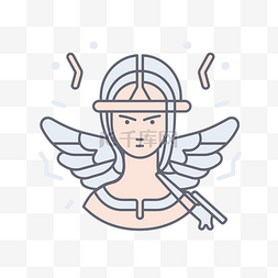 一个带着翅膀和头盔的女人的图标
