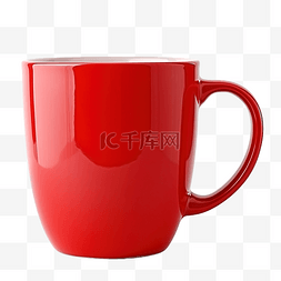 红色马克杯图片_背景上孤立的红色塑料杯