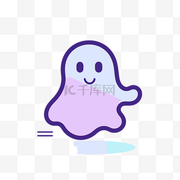 友善图标图片_白色背景上的紫色幽灵图标 向量