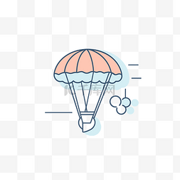 跳伞背景图片_白色背景上的降落伞图标 向量