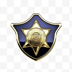 3d 插图警察徽章