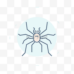 蓝色背景主图图片_蓝色背景扁平蜘蛛的矢量图