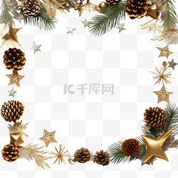 冷杉树枝制成的圣诞框架