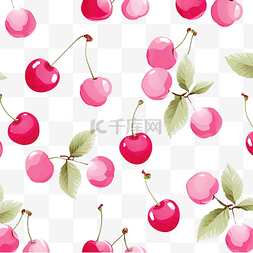 樱桃背景图片_无缝图案背景樱桃粉色
