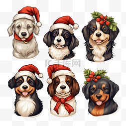 圣诞小狗狗图片_可爱的狗的集合，配有圣诞节和冬