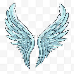天使翅膀剪贴画 白色背景卡通上