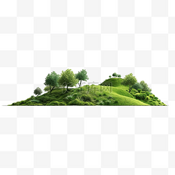 农业场景图片_草山自然风光的 3D 渲染图像