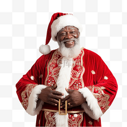 穿着红色服装的快乐非洲圣诞老人