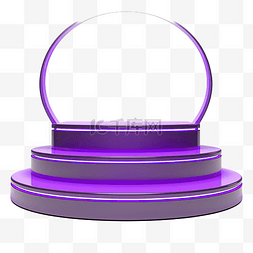 未来派紫色讲台的 3D 逼真渲染