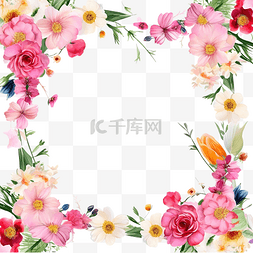 夏季花卉方框背景