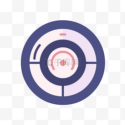 圆形图标为浅蓝色和粉色 向量