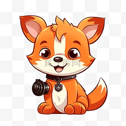 可爱的狐狸和消防栓动物卡通人物