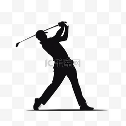 高尔夫logo图片_高尔夫球手剪影 PNG