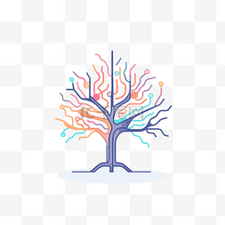多彩分枝树概念 向量