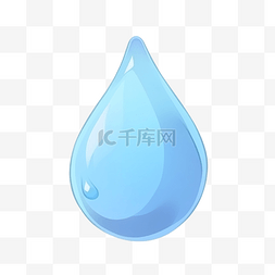 3d 风格蓝色水滴隔离中的水滴形状