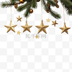 金松树图片_圣诞作文冷杉树枝和金斯特恩