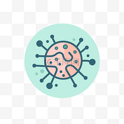 冠状病毒的简单标志图标 向量