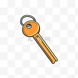 钥匙钥匙扣图片_钥匙和钥匙扣钥匙圈平面风格卡通