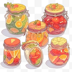 玻璃罐中的水果蜜饯